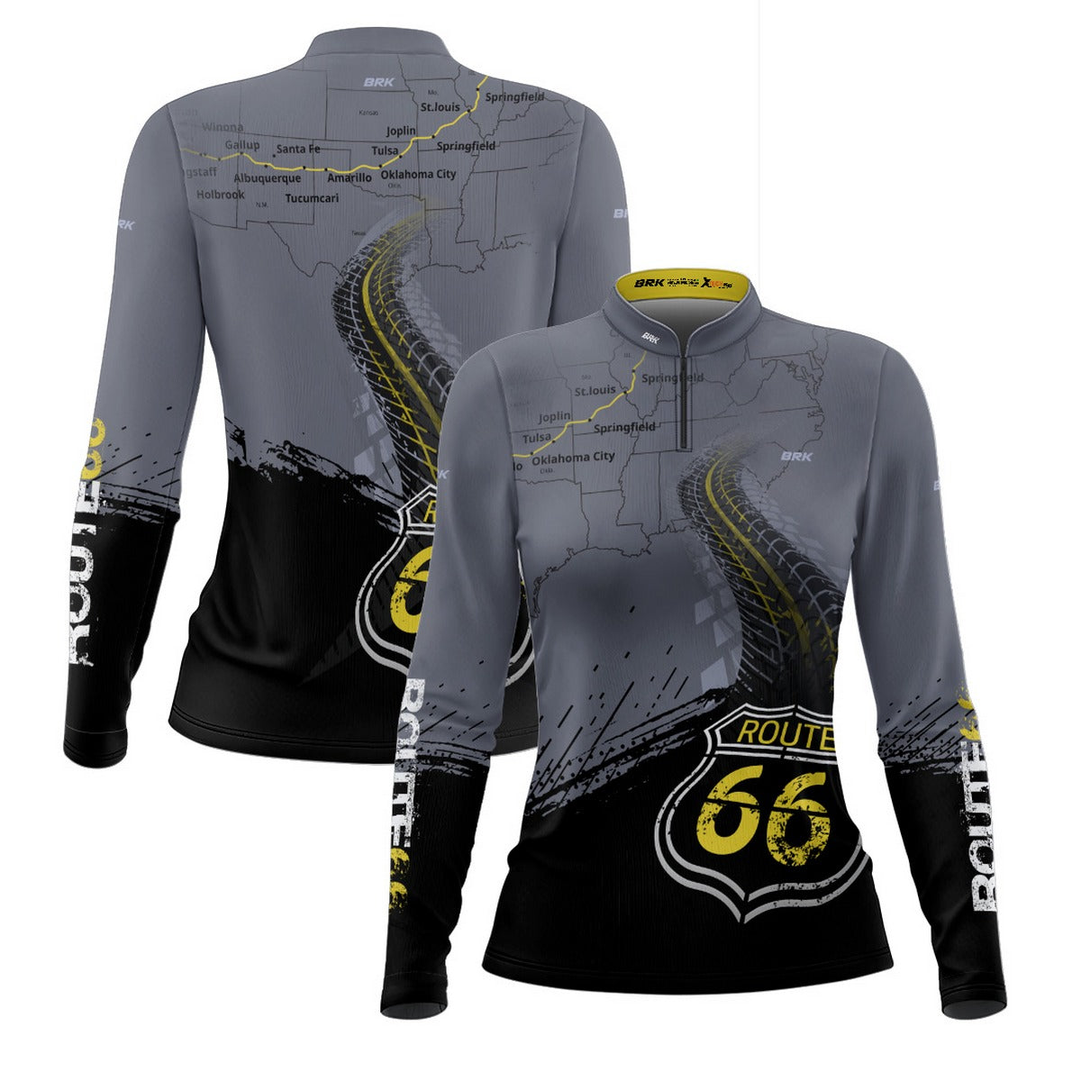 Camisa de Motociclismo Feminina Brk Rota 66 USA com Proteção Solar UV50+
