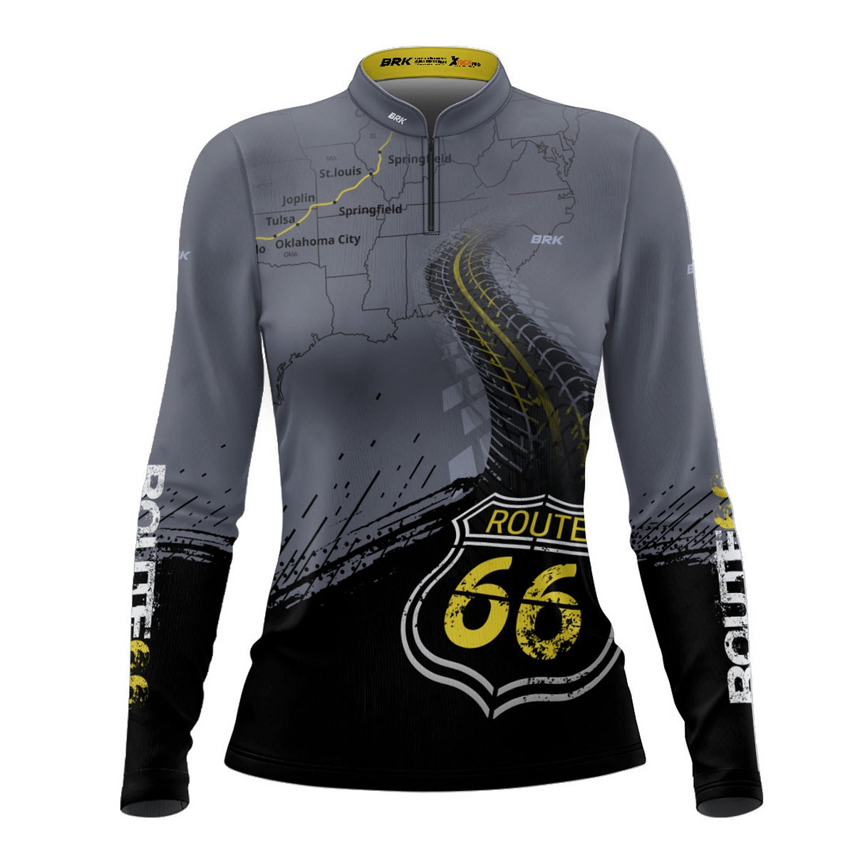 Camisa de Motociclismo Feminina Brk Rota 66 USA com Proteção Solar UV50+