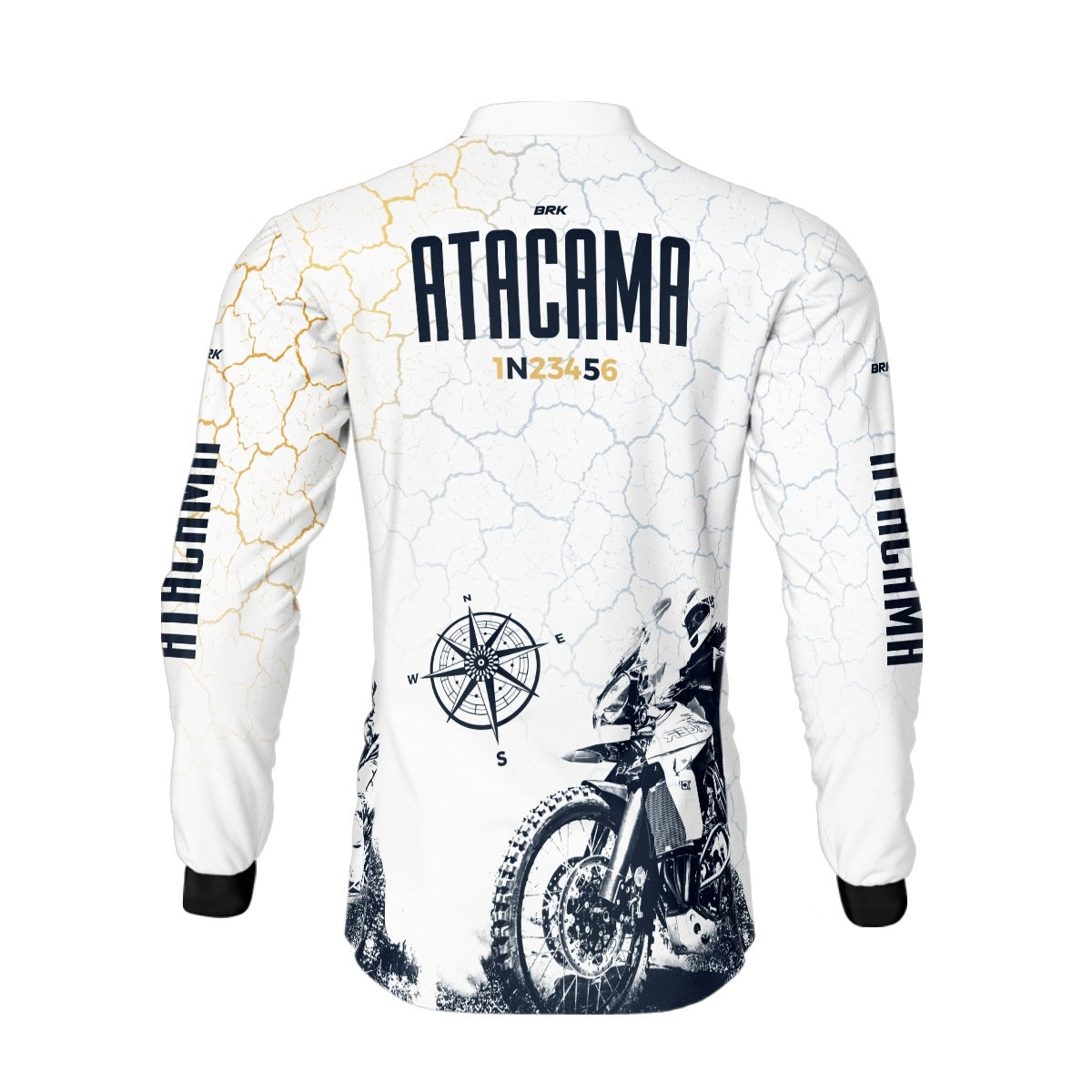 Camisa de Motociclismo Brk Branca Atacama Chile com Proteção Solar UV50+