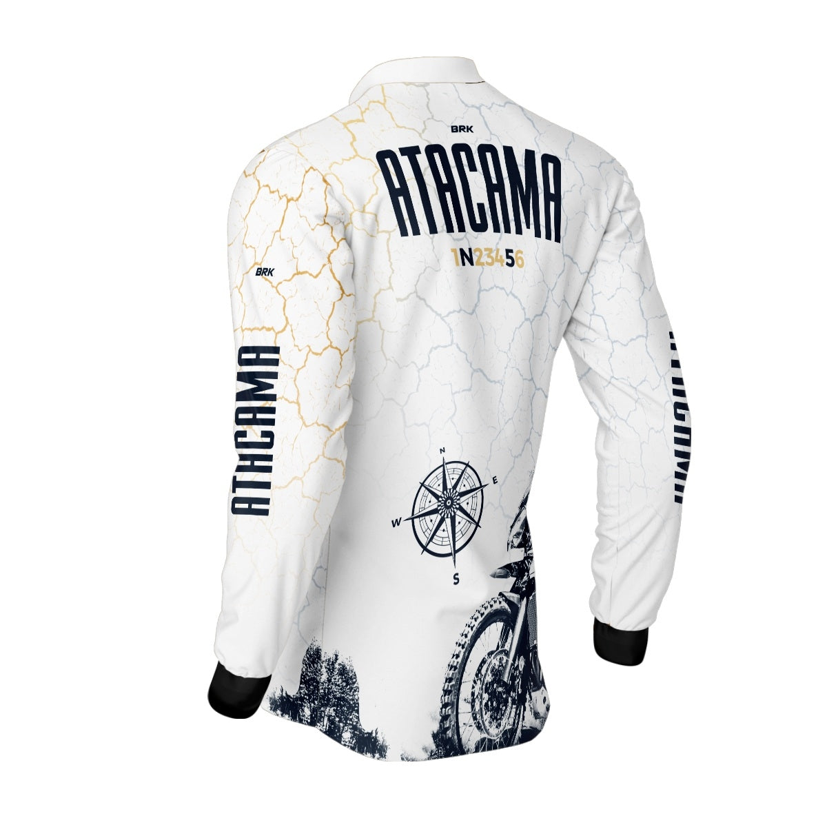 Camisa de Motociclismo Brk Branca Atacama Chile com Proteção Solar UV50+