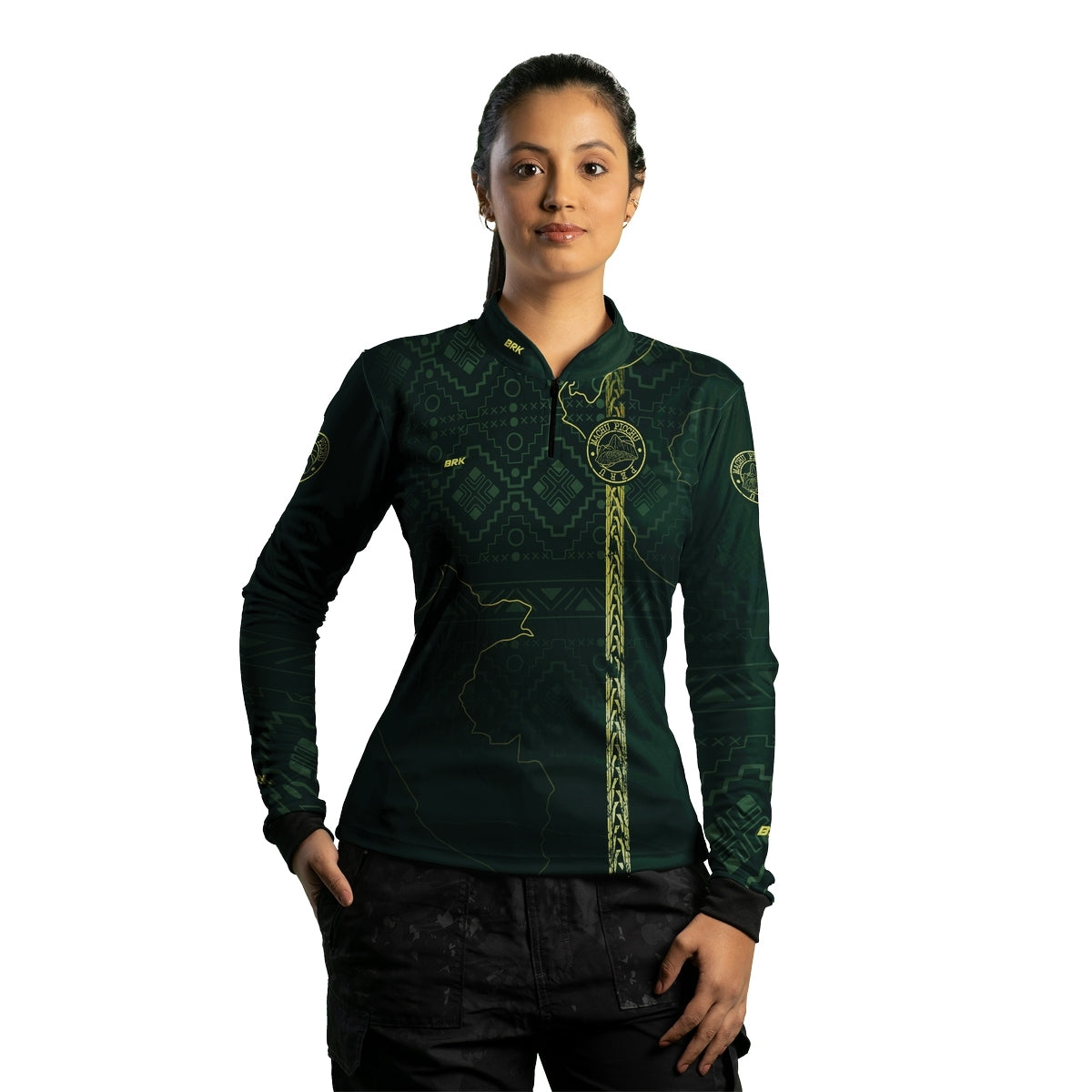 Camisa de Motociclismo Feminina Brk Machu Picchu com Proteção Solar UV50+