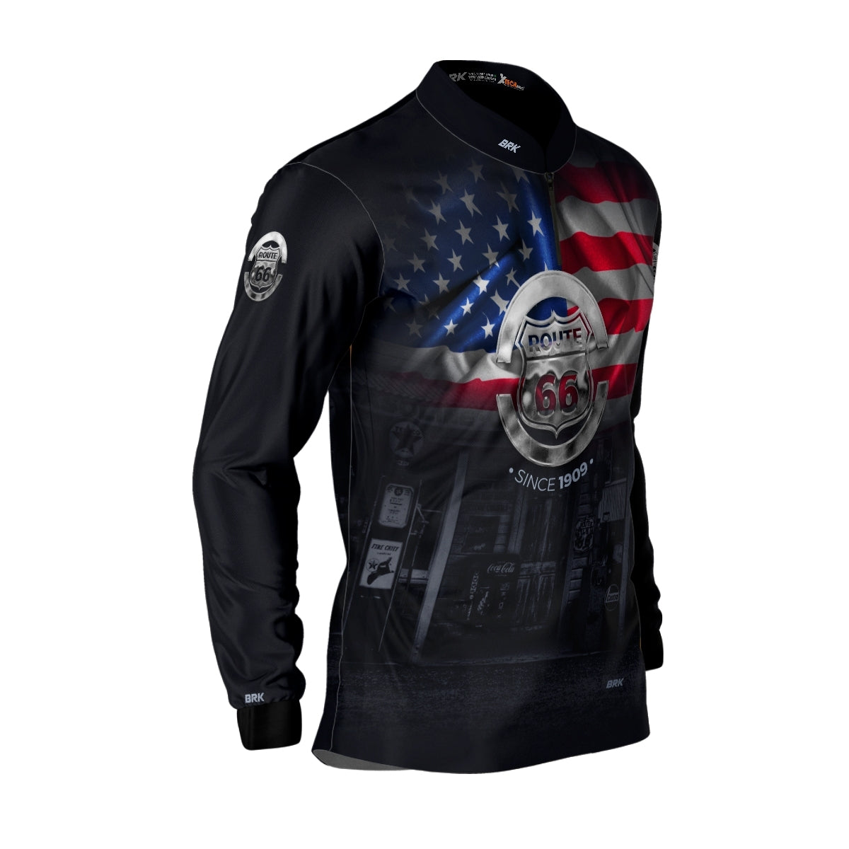 Camisa de Motociclismo Brk Route 66 Vintage com Proteção Solar UV50+
