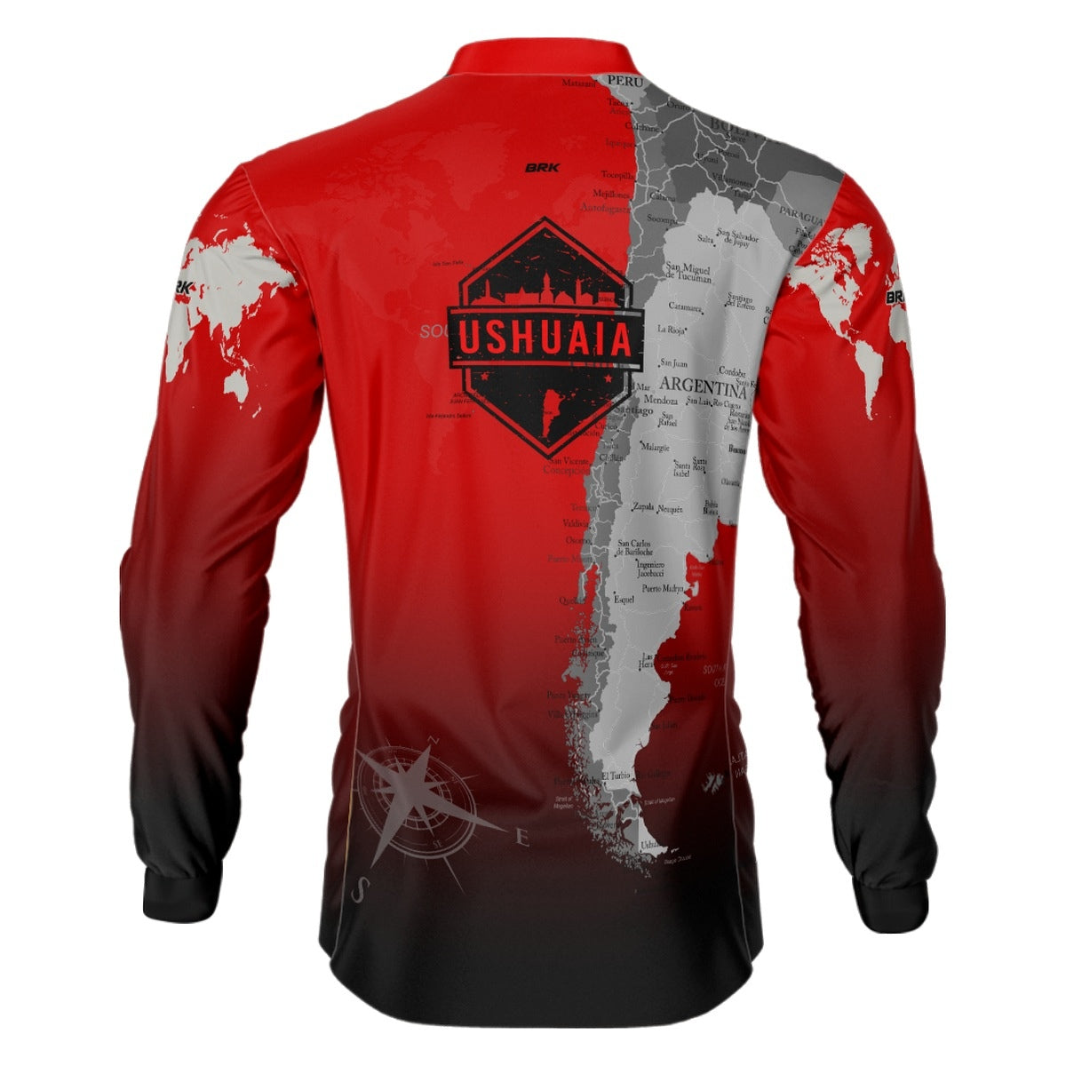 Camisa de Motociclismo Brk Off-Road 4X4 Expedição Ushuaia Vermelha com Proteção Solar UV50+