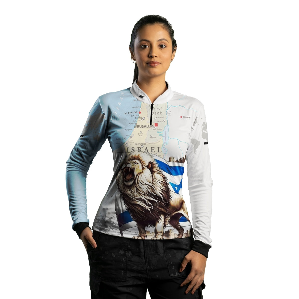 Camisa de Motociclismo Feminina Brk Expedição Israel com Proteção Solar UV50+