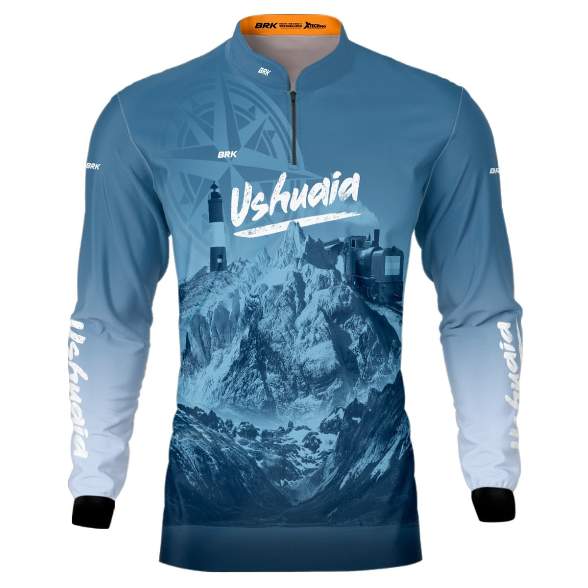 Camisa de Motociclismo Brk Expedição Ushuaia Azul com Proteção Solar UV50+