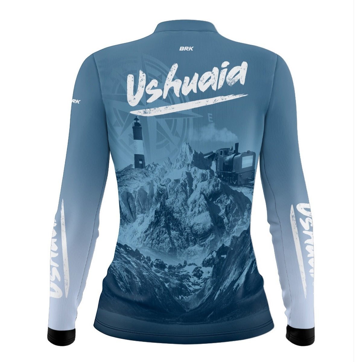 Camisa de Motociclismo Feminina Brk Expedição Ushuaia Azul com Proteção Solar UV50+