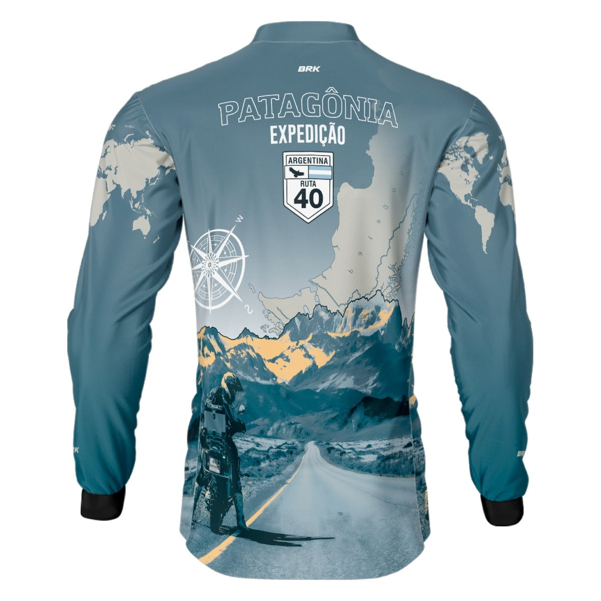 Camisa de Motociclismo Brk Expedição Argentina Patagônia com Proteção Solar UV50+