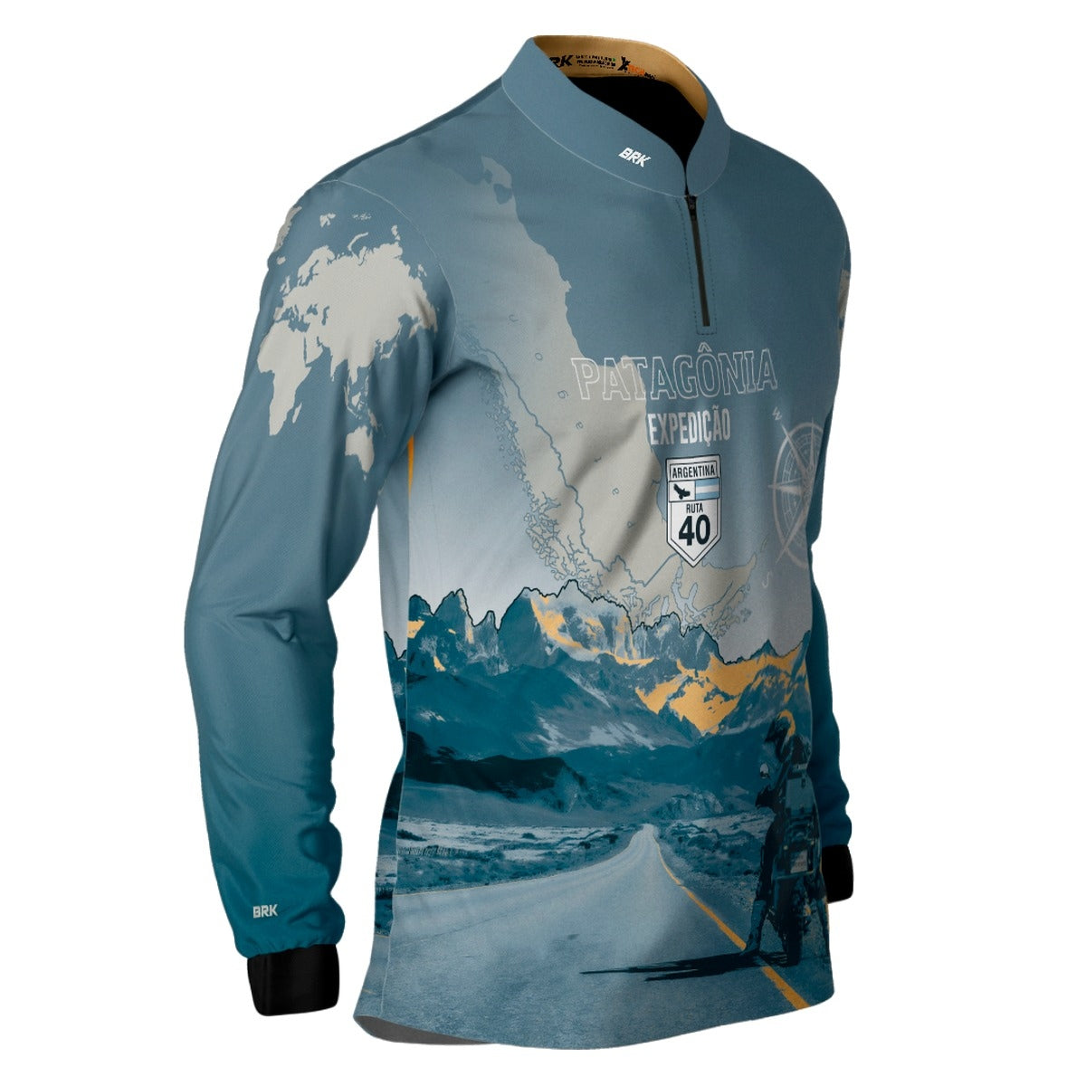 Camisa de Motociclismo Brk Expedição Argentina Patagônia com Proteção Solar UV50+