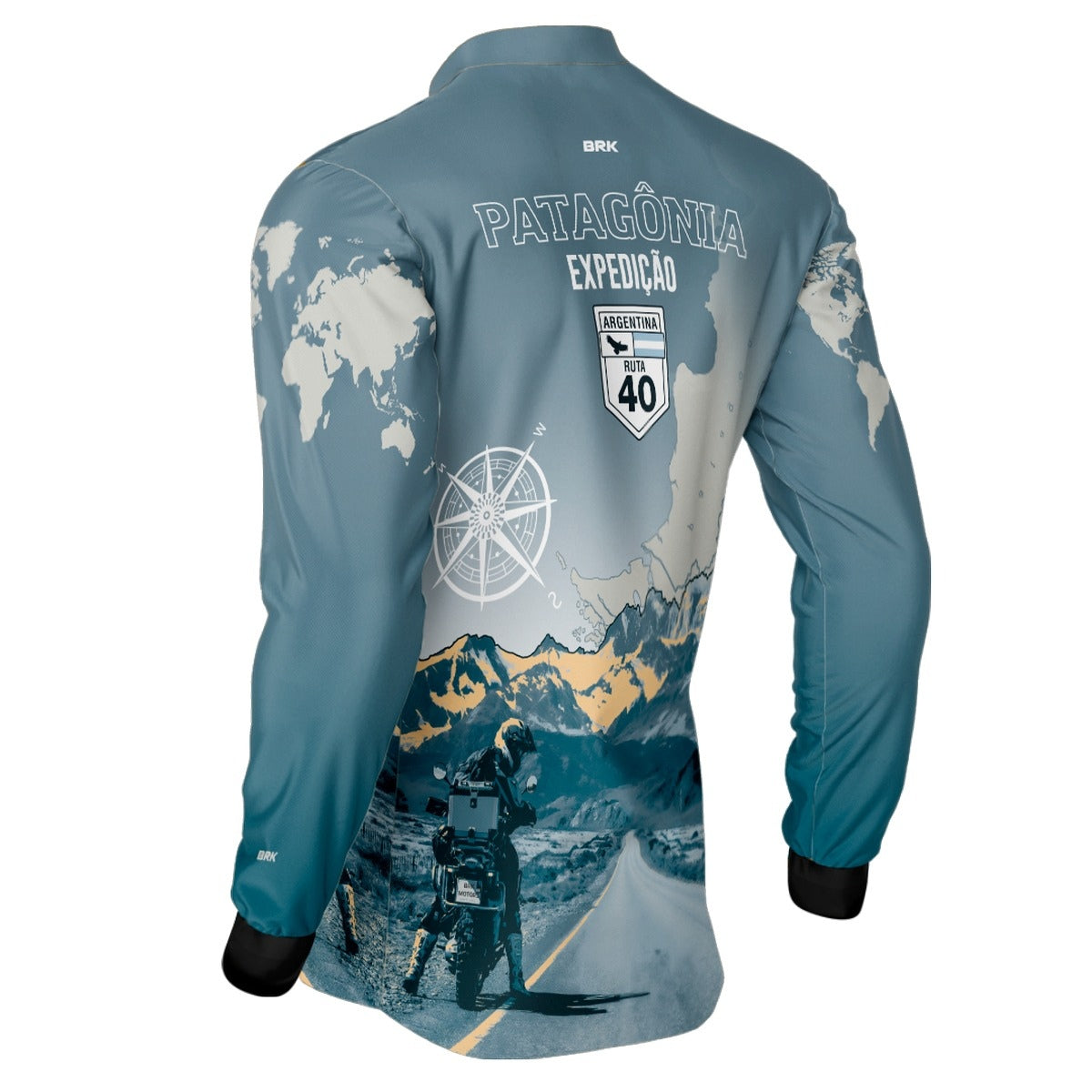 Camisa de Motociclismo Brk Expedição Argentina Patagônia com Proteção Solar UV50+