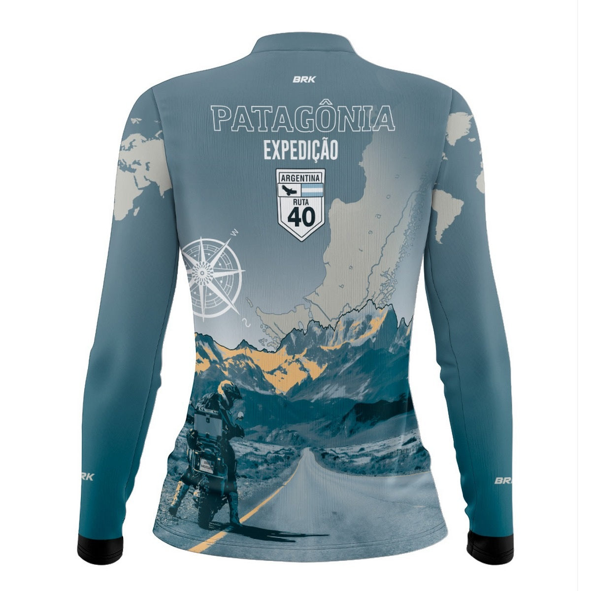 Camisa de Motociclismo Feminina Brk Expedição Argentina Patagônia com Proteção Solar UV50+
