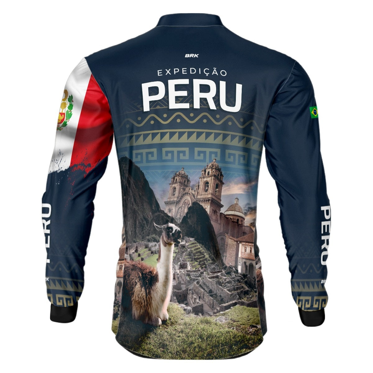 Camisa de Motociclismo Brk Expedição Peru Azul com Proteção Solar UV50+