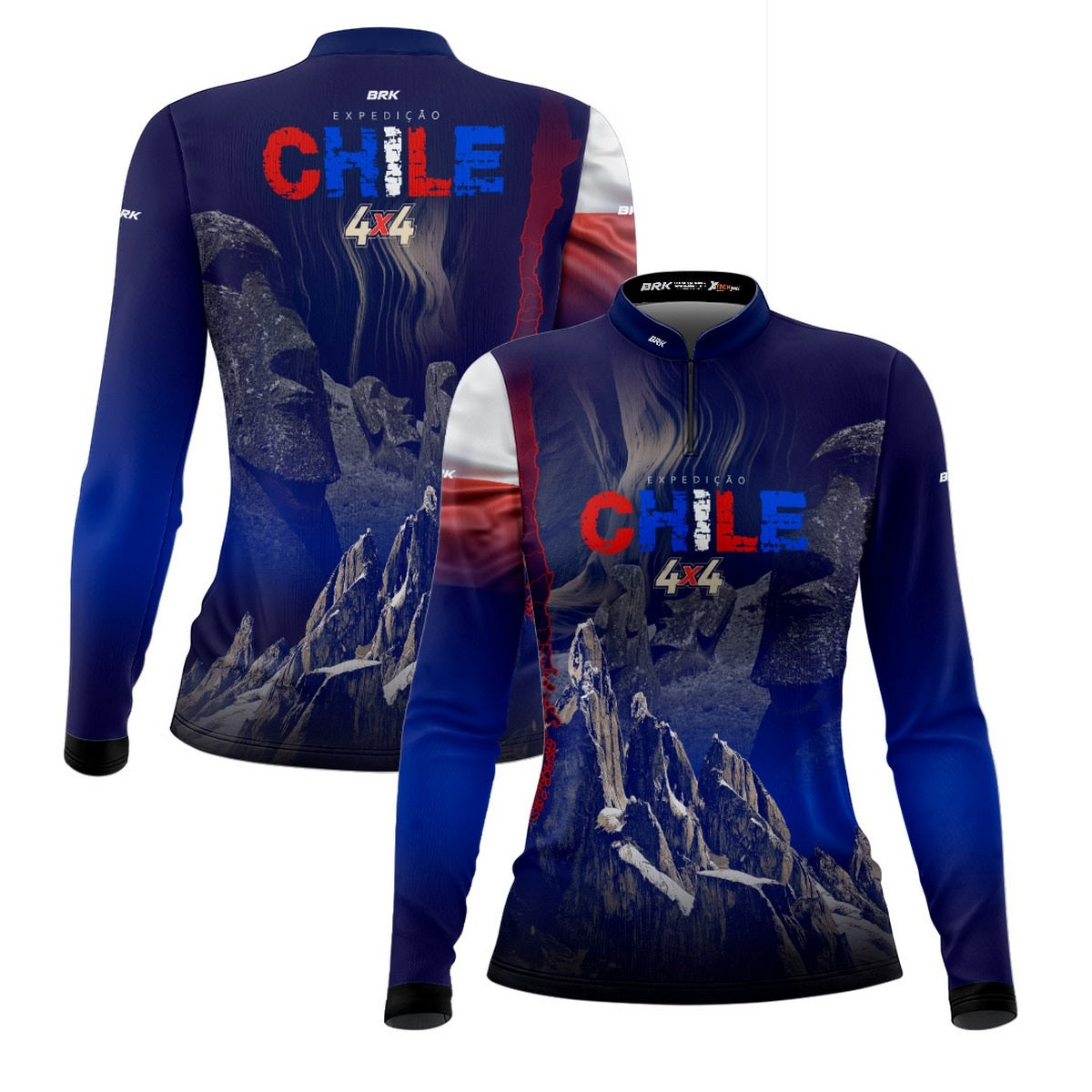 Camisa de Motociclismo Feminina Brk Expedição Chile 4X4 com Proteção Solar UV50+