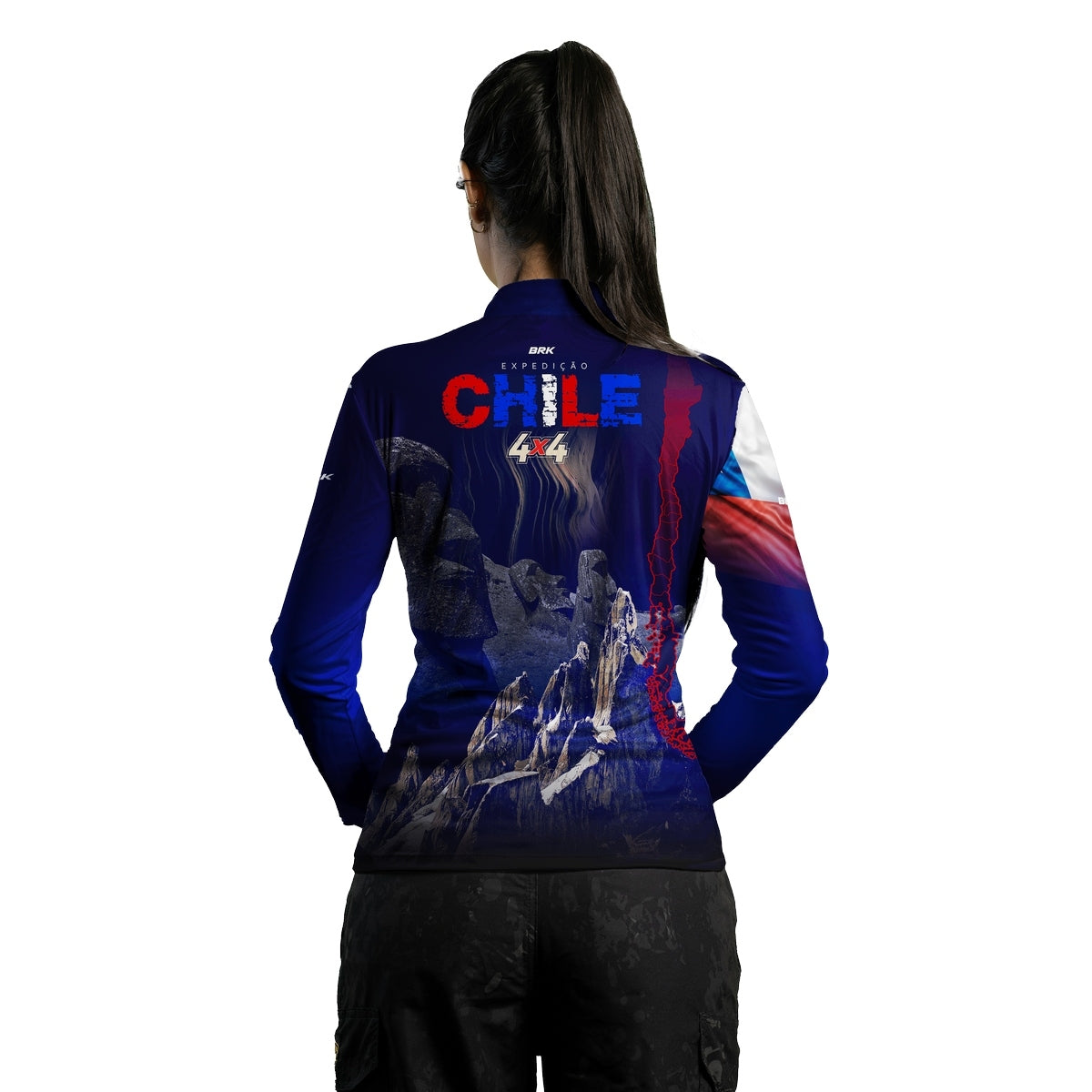 Camisa de Motociclismo Feminina Brk Expedição Chile 4X4 com Proteção Solar UV50+