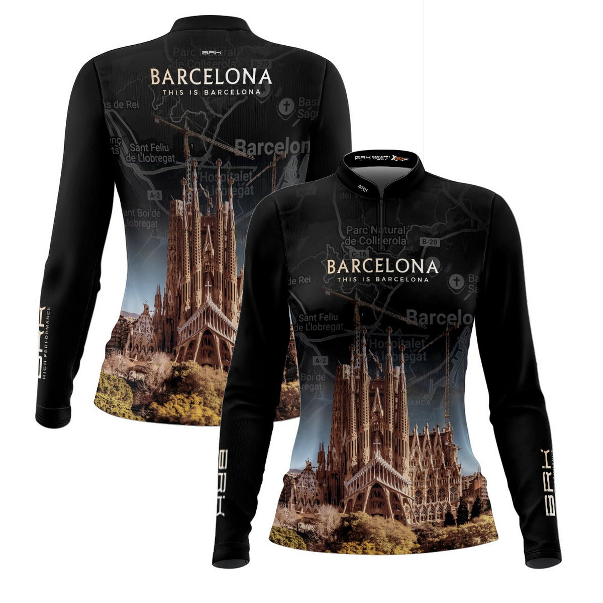 Camisa de Motociclismo Feminina Brk Expedição Barcelona com Proteção Solar UV50+
