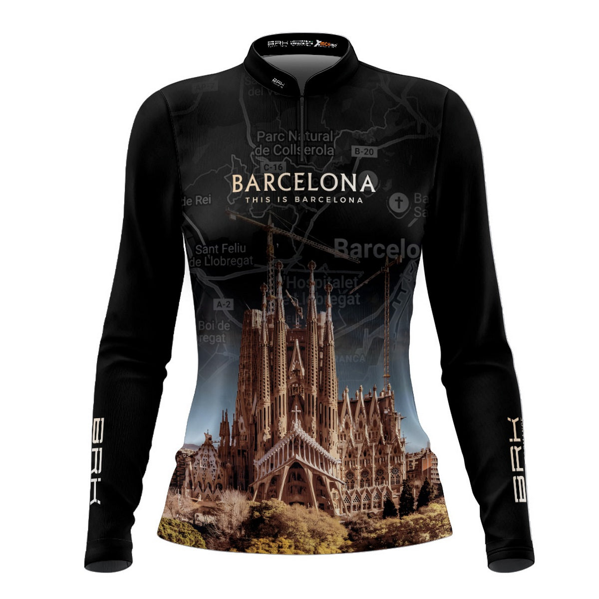 Camisa de Motociclismo Feminina Brk Expedição Barcelona com Proteção Solar UV50+