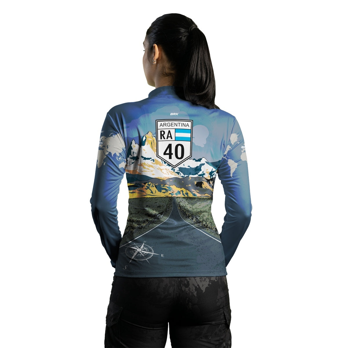 Camisa de Motociclismo Feminina Brk Expedição Argentina Patagônia com Proteção Solar UV50+