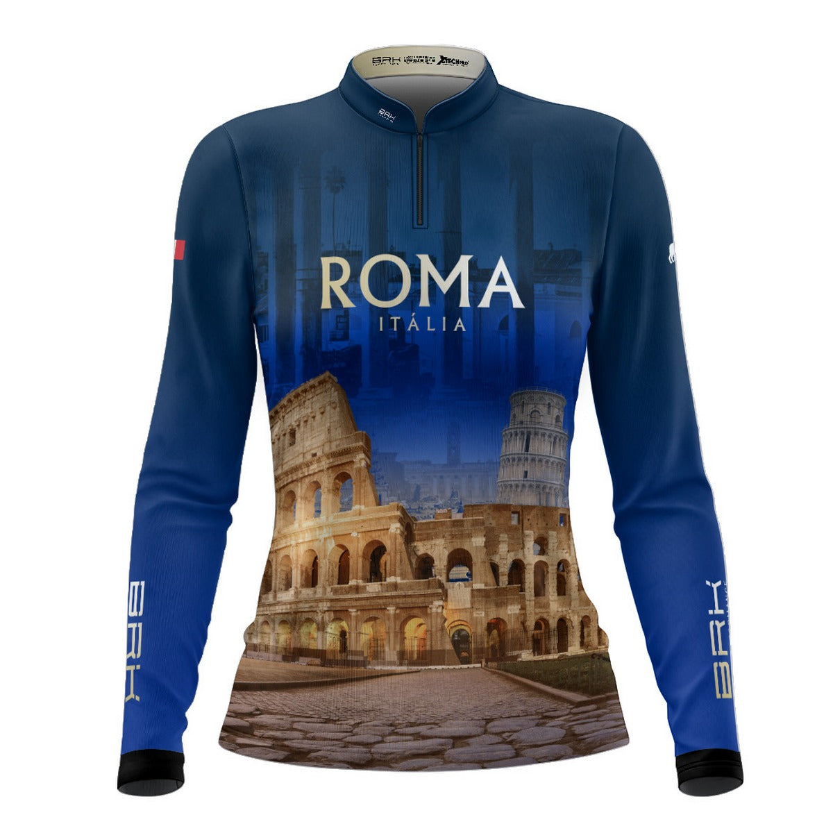 Camisa de Motociclismo Feminina Brk Expedição Roma Itália com Proteção Solar UV50+