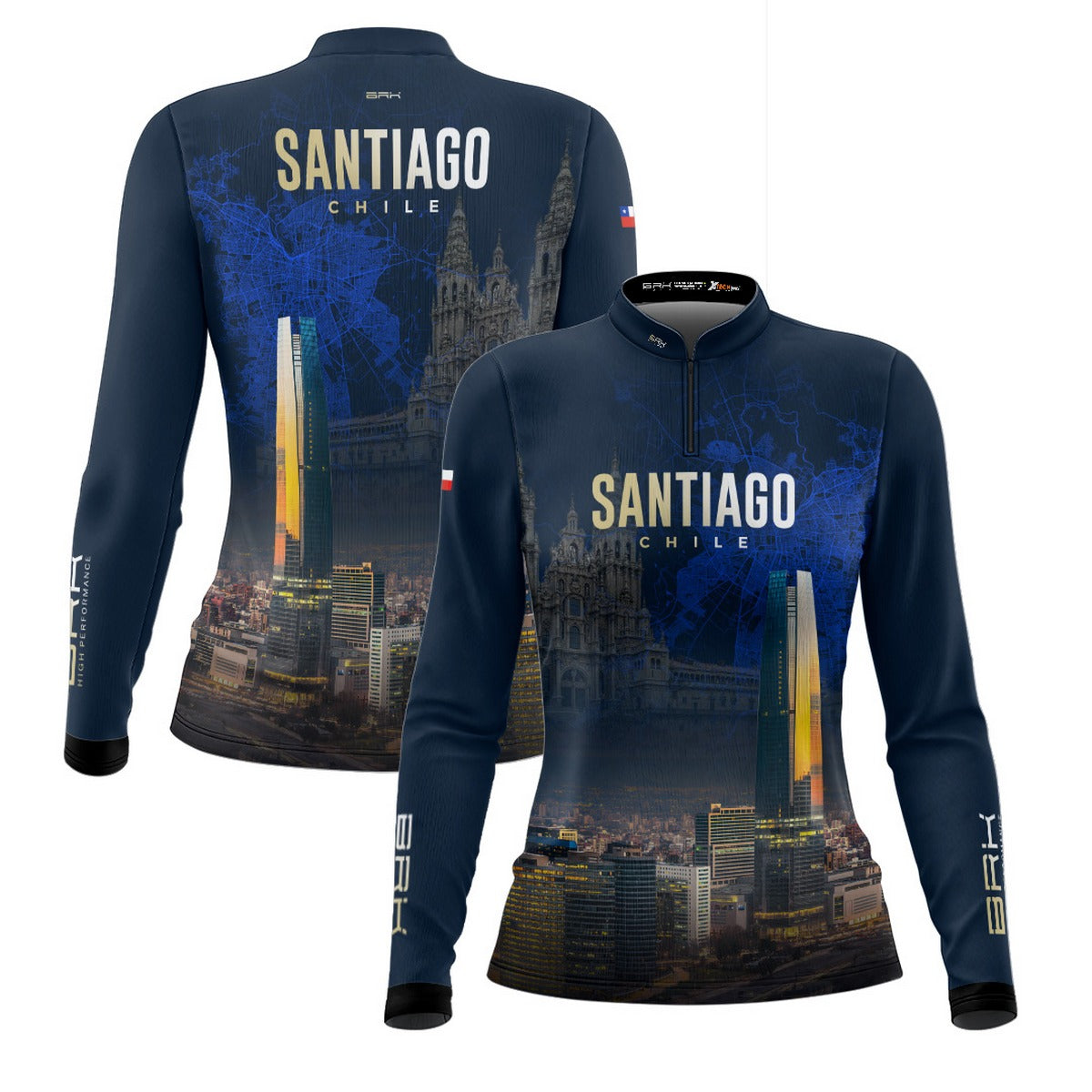 Camisa de Motociclismo Feminina Brk Expedição Santiago Chile com Proteção Solar UV50+