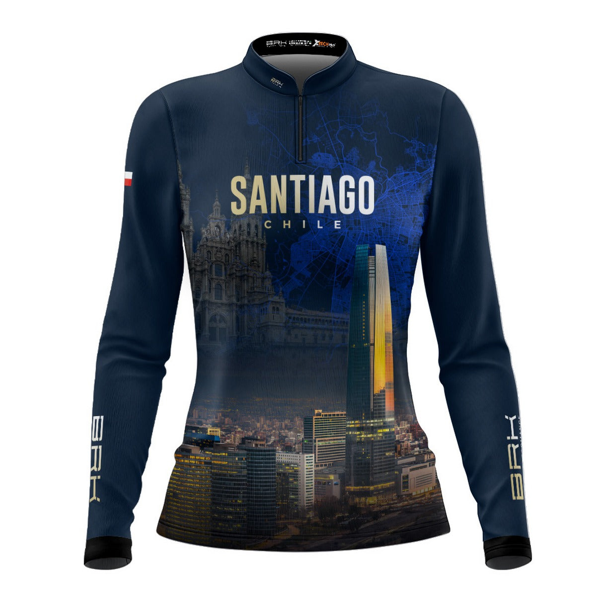 Camisa de Motociclismo Feminina Brk Expedição Santiago Chile com Proteção Solar UV50+