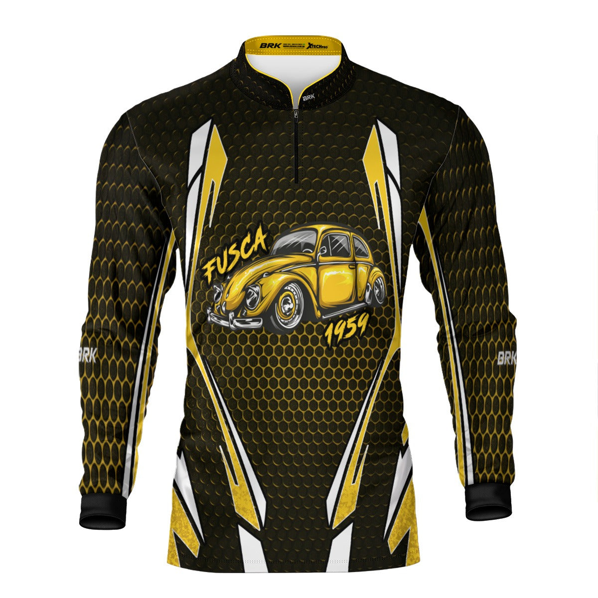 Camisa de Carros Antigos Brk Fusca Amarelo com Proteção Solar UV50+