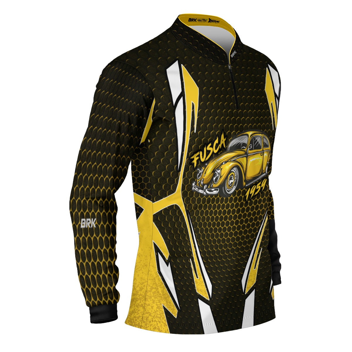 Camisa de Carros Antigos Brk Fusca Amarelo com Proteção Solar UV50+