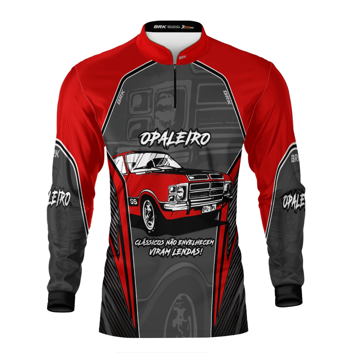Camiseta de Carros Antigos Brk Opala Vermelho com Proteção Solar UV50+