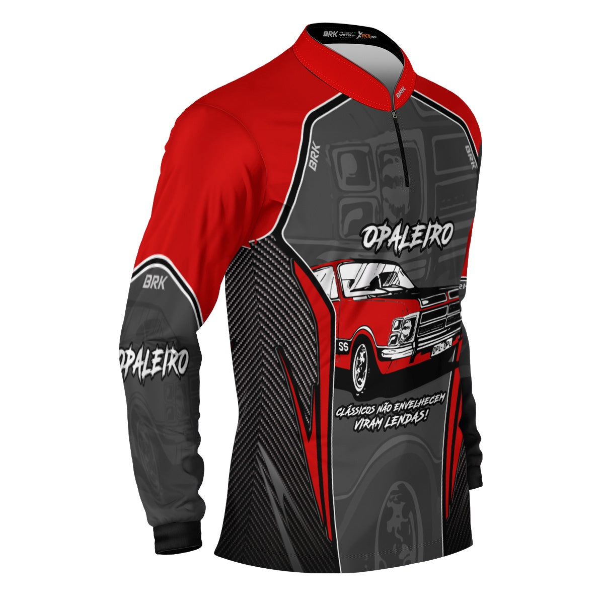 Camiseta de Carros Antigos Brk Opala Vermelho com Proteção Solar UV50+
