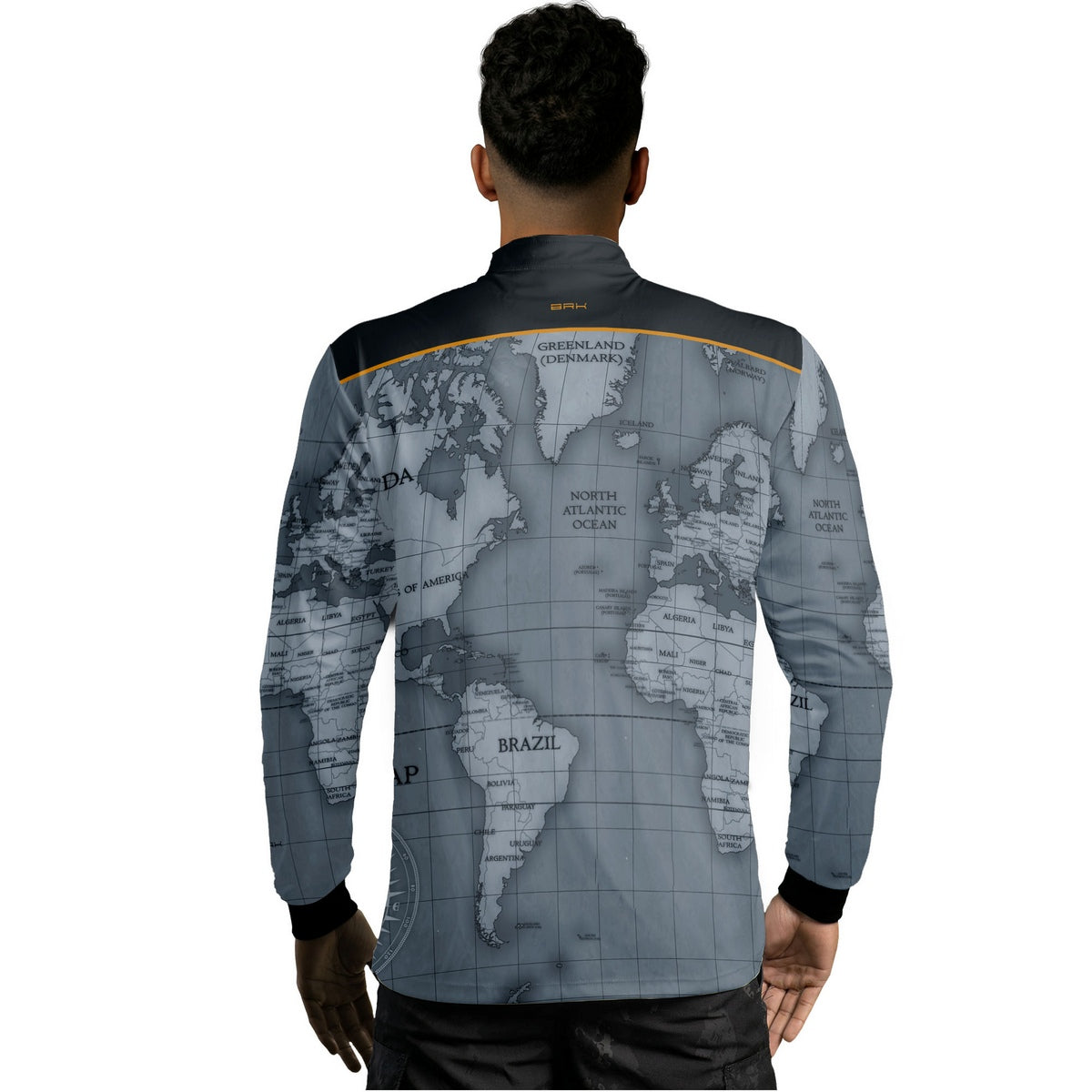 Camisa de Motociclismo Brk Mapa Mundi com Proteção UV50+