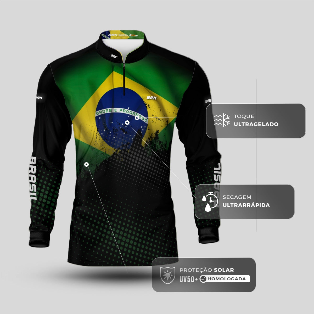 Camisa Brk com Proteção Solar UV50 Envio Imediato