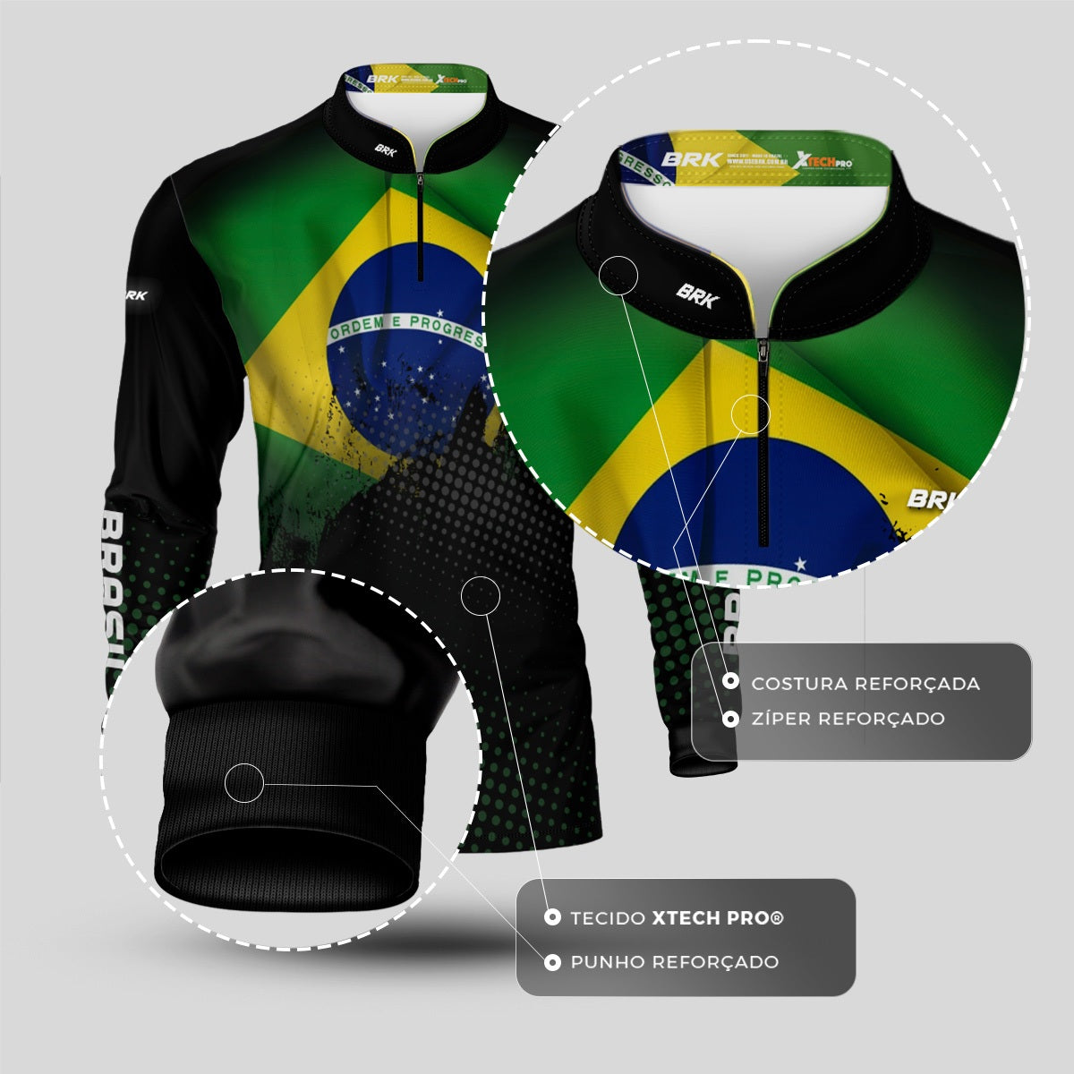 Camisa Brk com Proteção Solar UV50 Envio Imediato