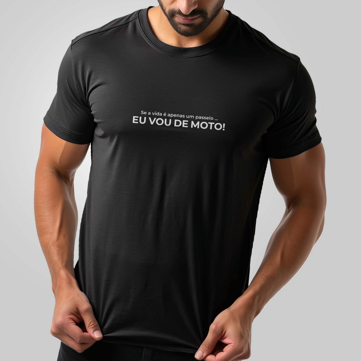 Camiseta Se a Vida é um Passeio, Vou de Moto com Algodão Premium Brk