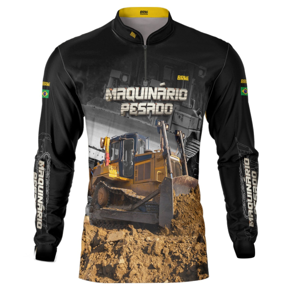 Camisa Agro Brk Bulldozer Trator de Esteira com Proteção Solar UV50+