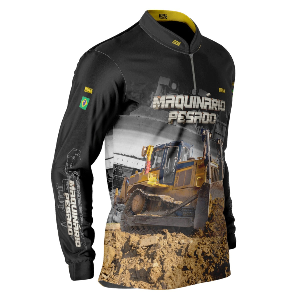 Camisa Agro Brk Bulldozer Trator de Esteira com Proteção Solar UV50+