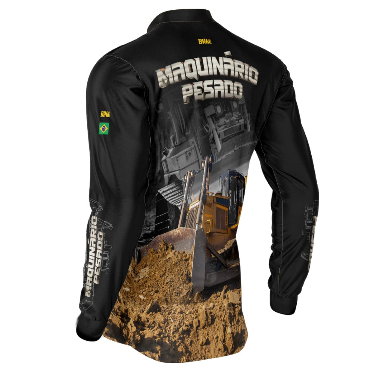 Camisa Agro Brk Bulldozer Trator de Esteira com Proteção Solar UV50+