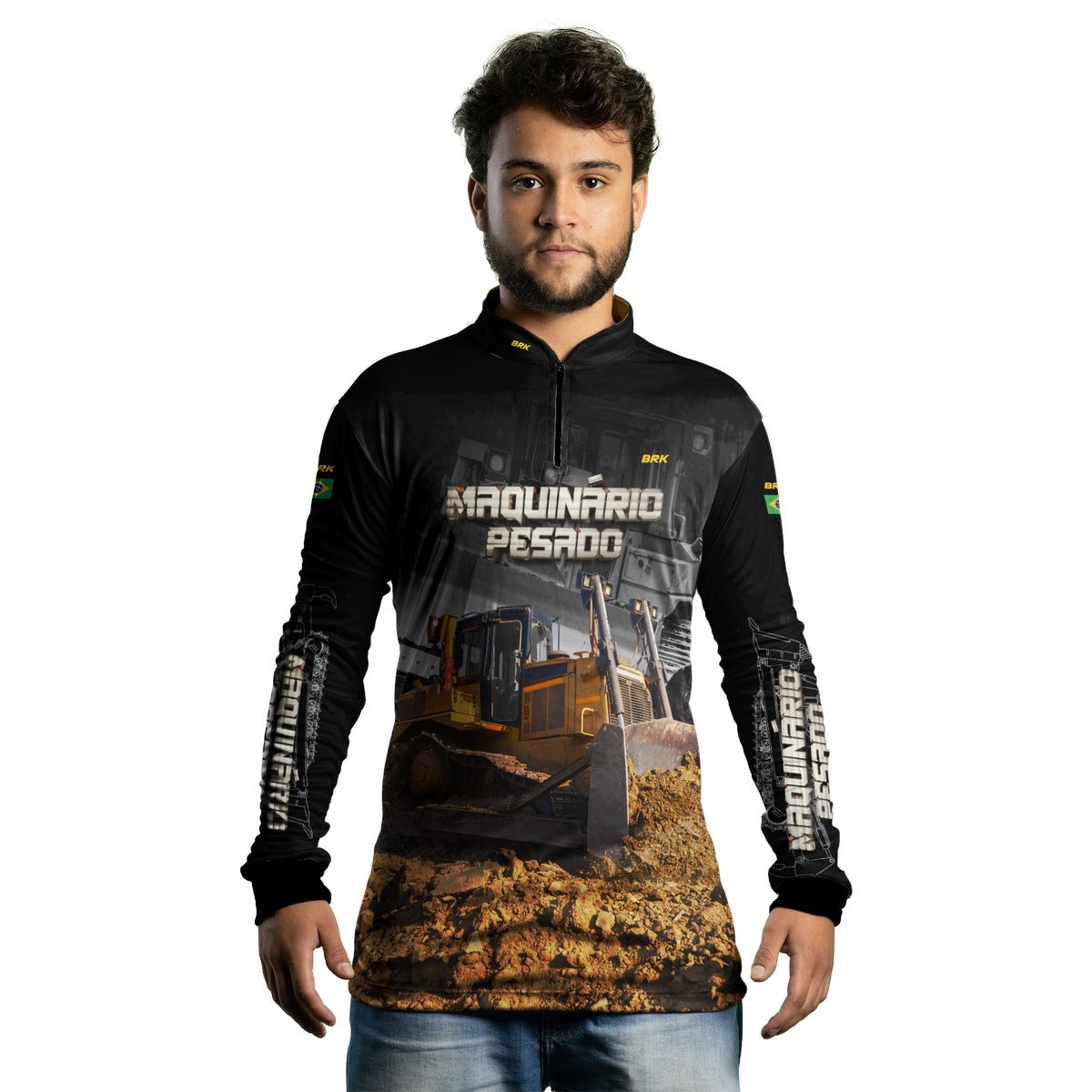 Camisa Agro Brk Bulldozer Trator de Esteira com Proteção Solar UV50+