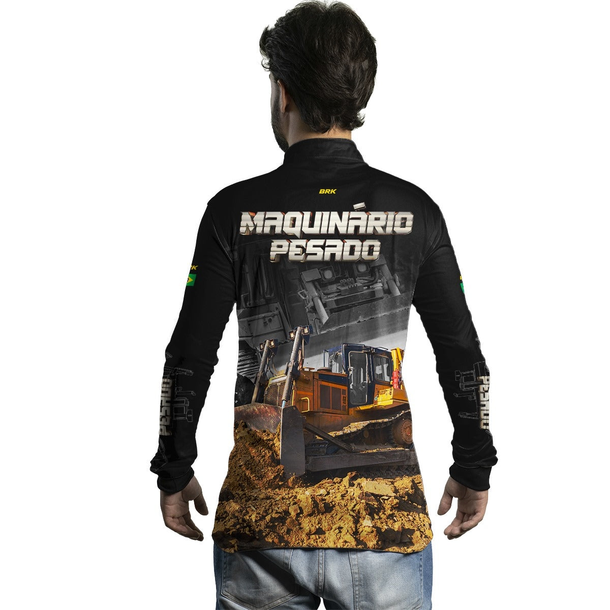 Camisa Agro Brk Bulldozer Trator de Esteira com Proteção Solar UV50+