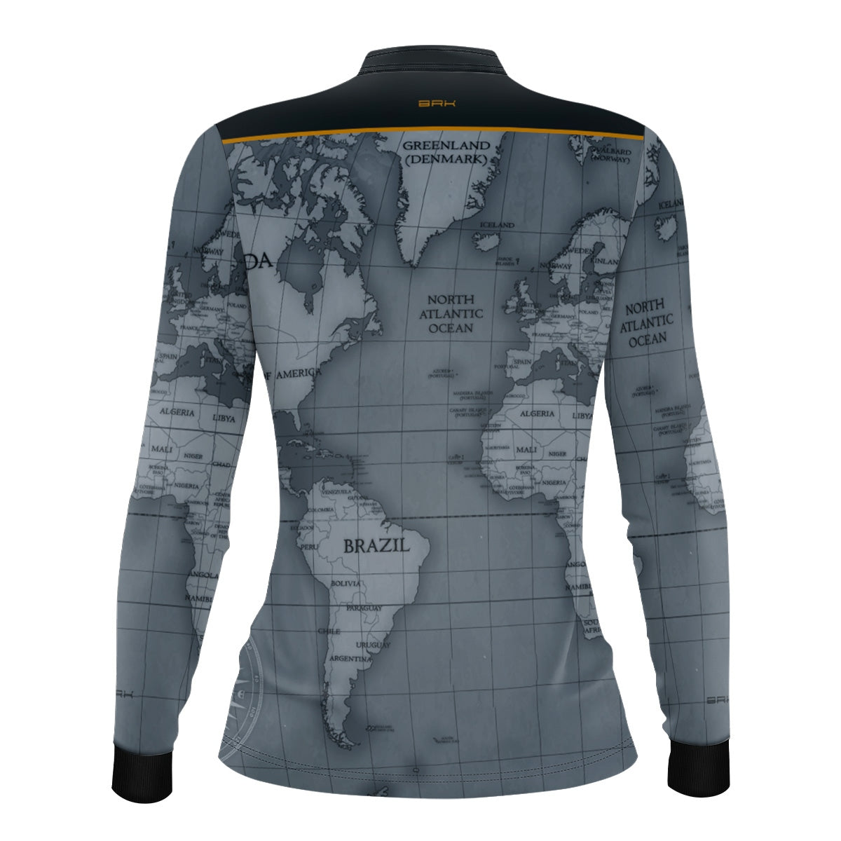 Camisa de Motociclismo Feminina Brk Mapa Mundi com Proteção UV50+