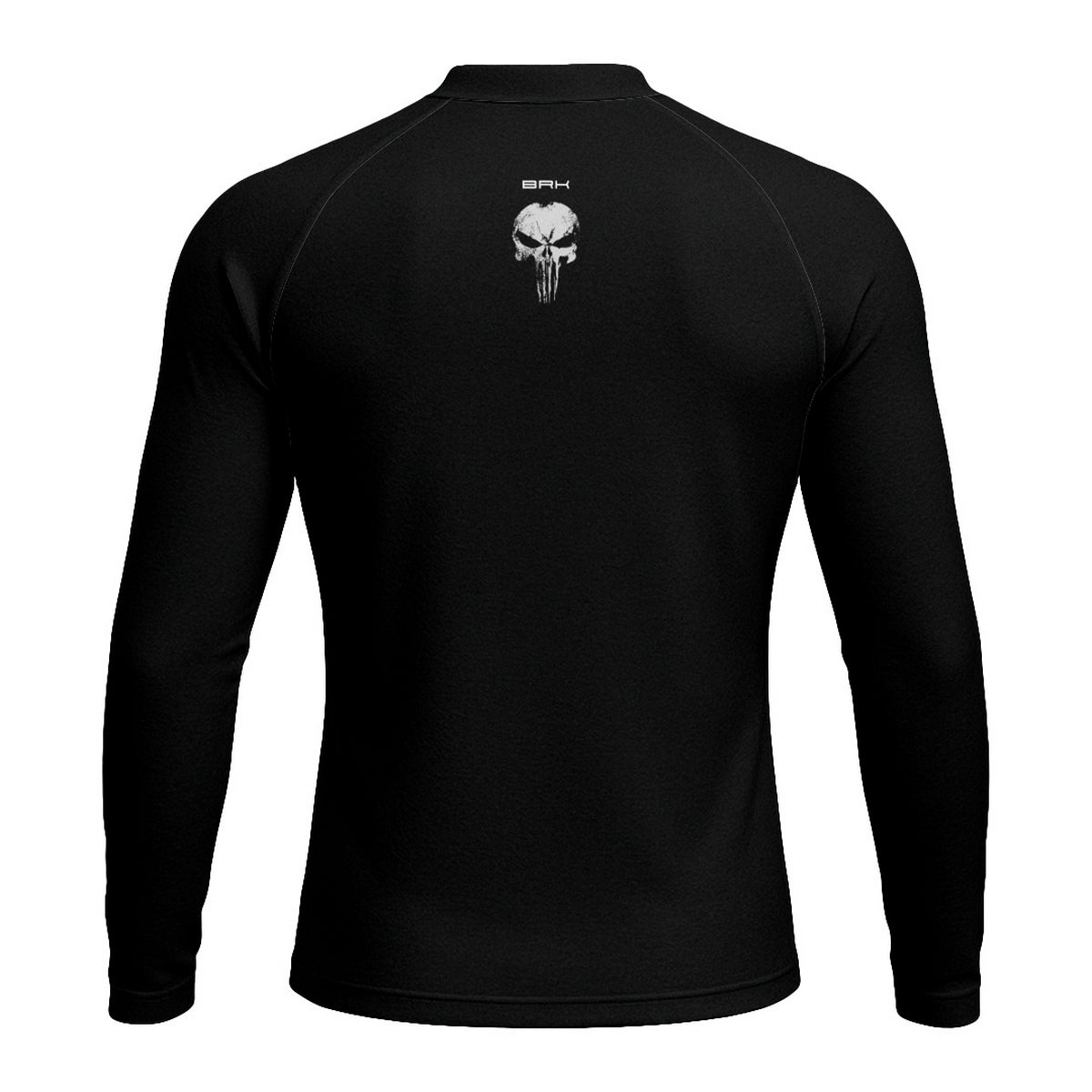 Camisa Caveira Raglan Brk Militar Preto e Branco com UV50+
