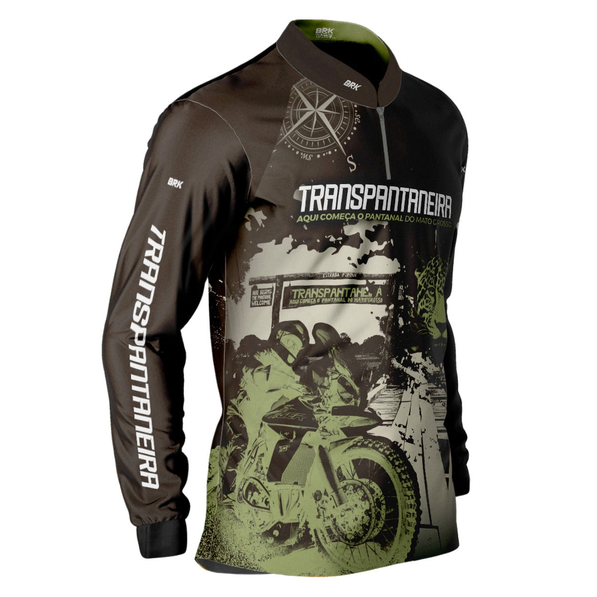 Camisa de Motociclismo Brk Transpantaneira Moto com Proteção UV50+