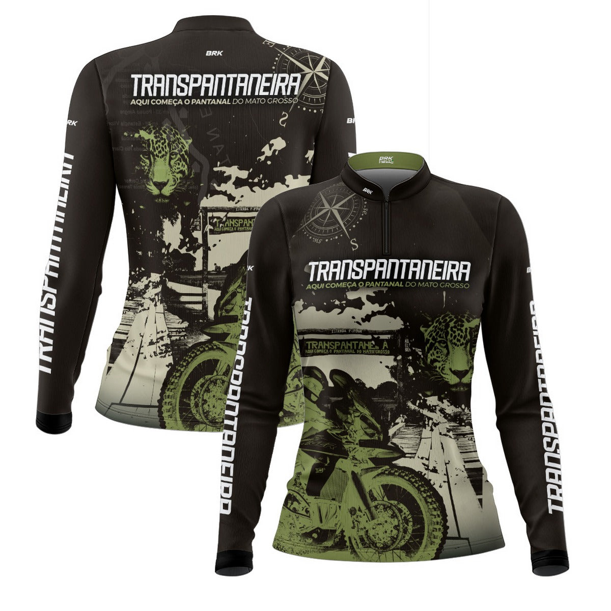 Camisa de Motociclismo Feminina Brk Transpantaneira Moto com Proteção UV50+