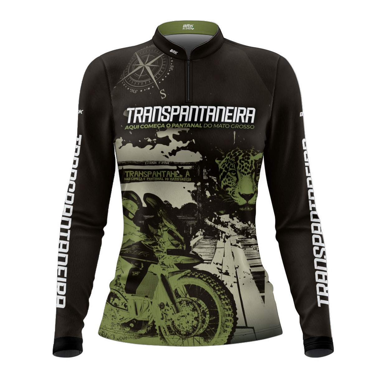 Camisa de Motociclismo Feminina Brk Transpantaneira Moto com Proteção UV50+