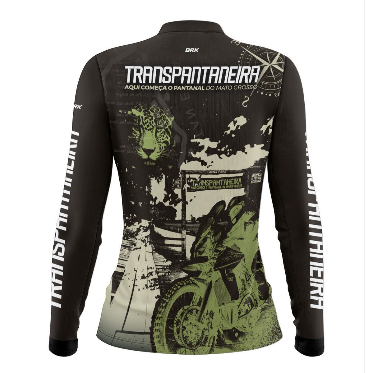 Camisa de Motociclismo Feminina Brk Transpantaneira Moto com Proteção UV50+