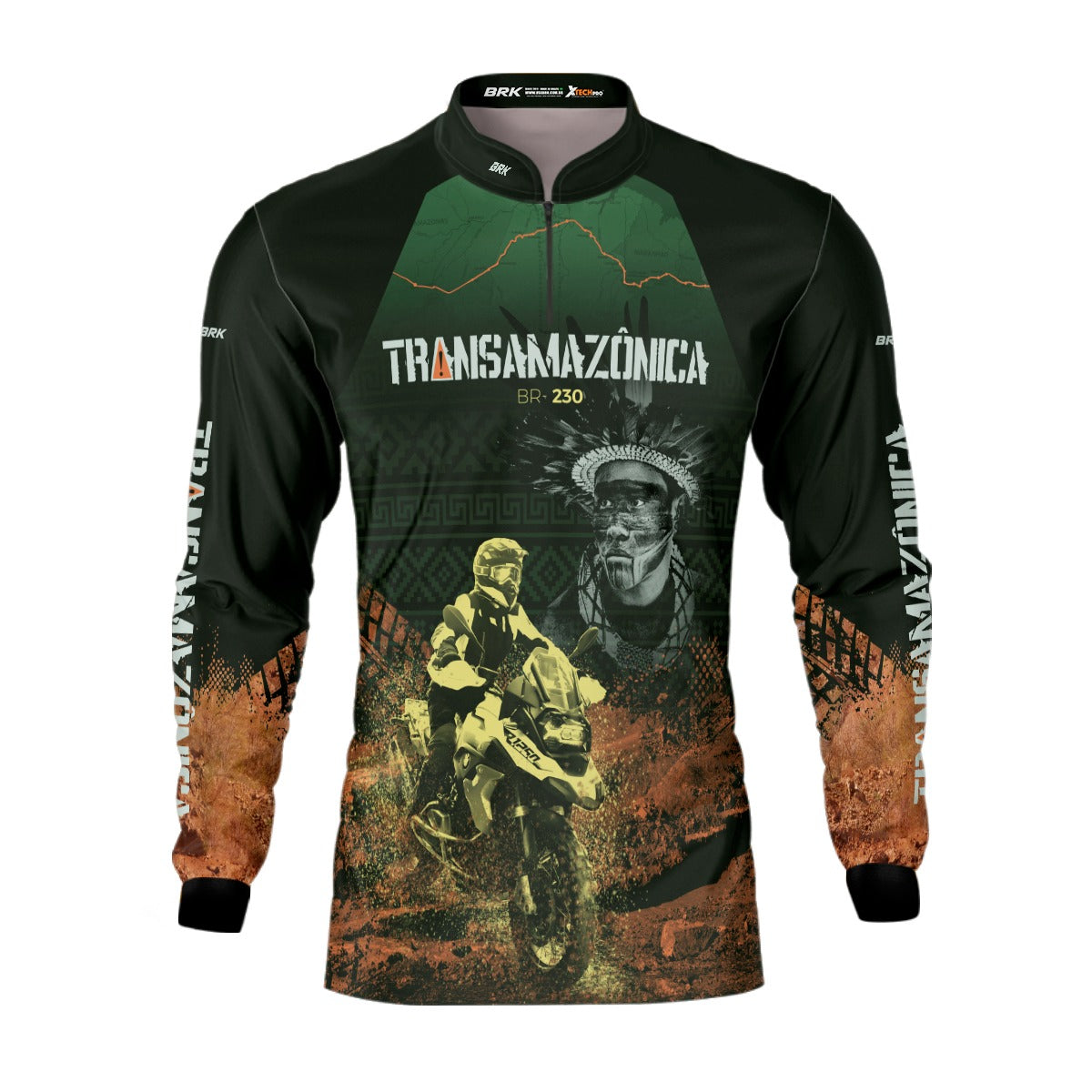 Camisa de Motociclismo Brk Transmazônica Big Trail com Proteção UV50+