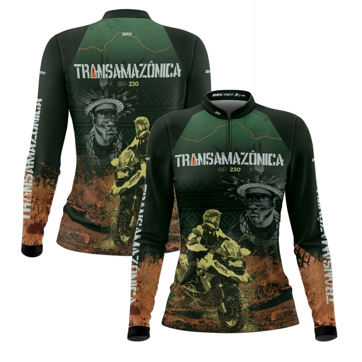 Camisa de Motociclismo Feminina Brk Transmazônica Big Trail com Proteção UV50+