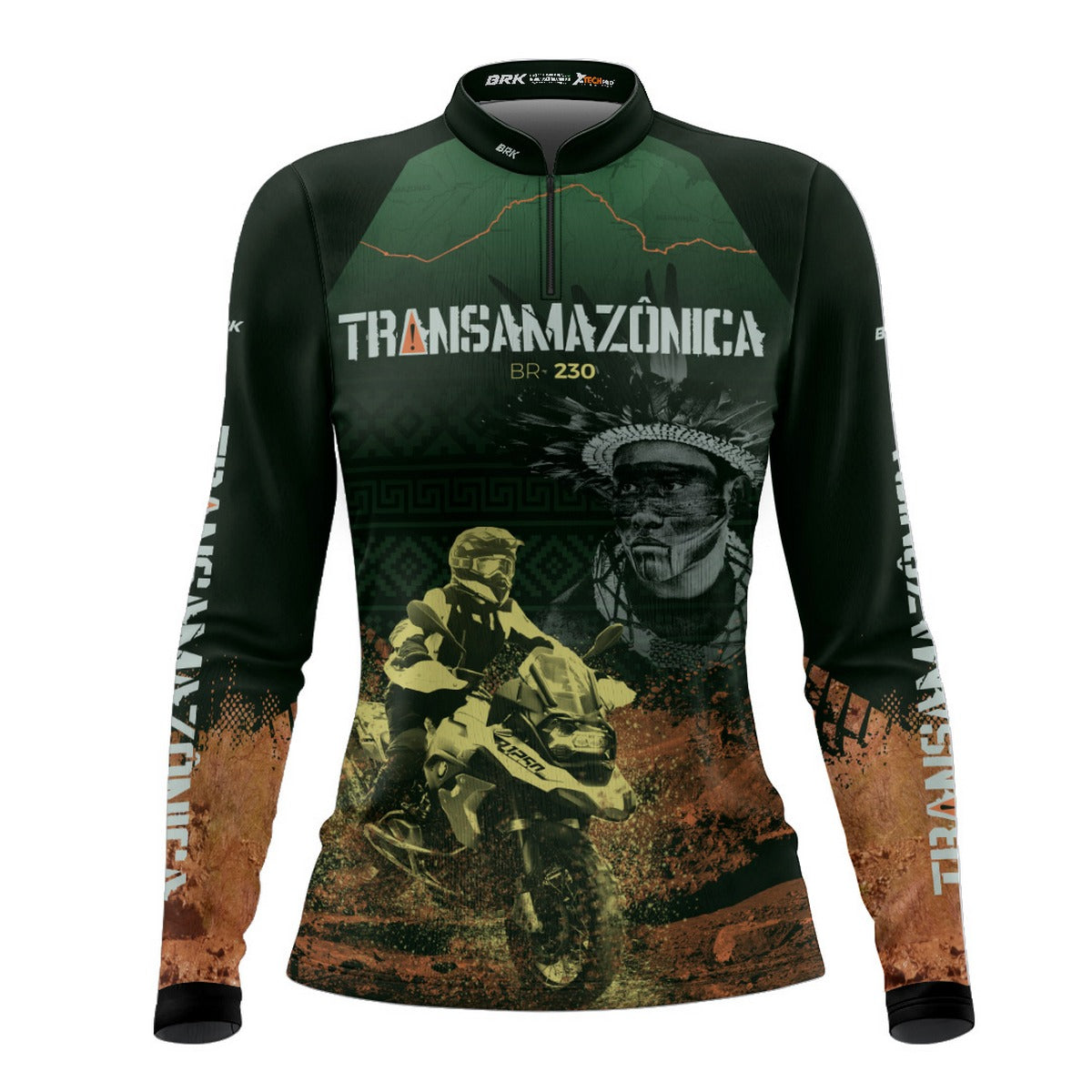Camisa de Motociclismo Feminina Brk Transmazônica Big Trail com Proteção UV50+