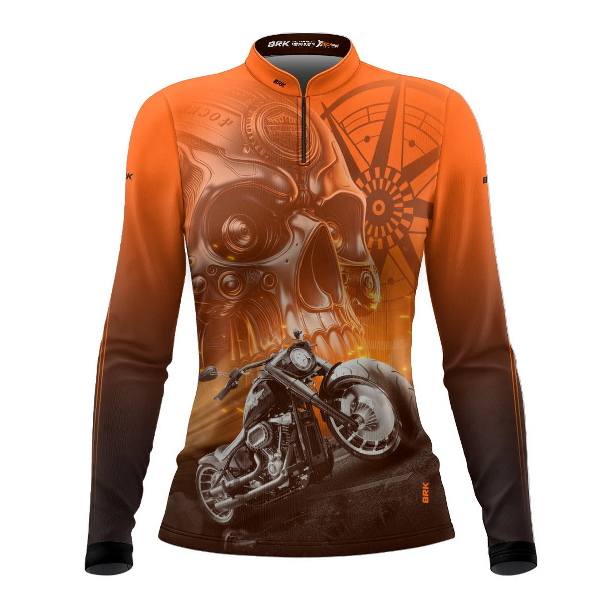 Camisa de Motociclismo Feminina Motociclista Brk Fat Boy com Proteção UV50+