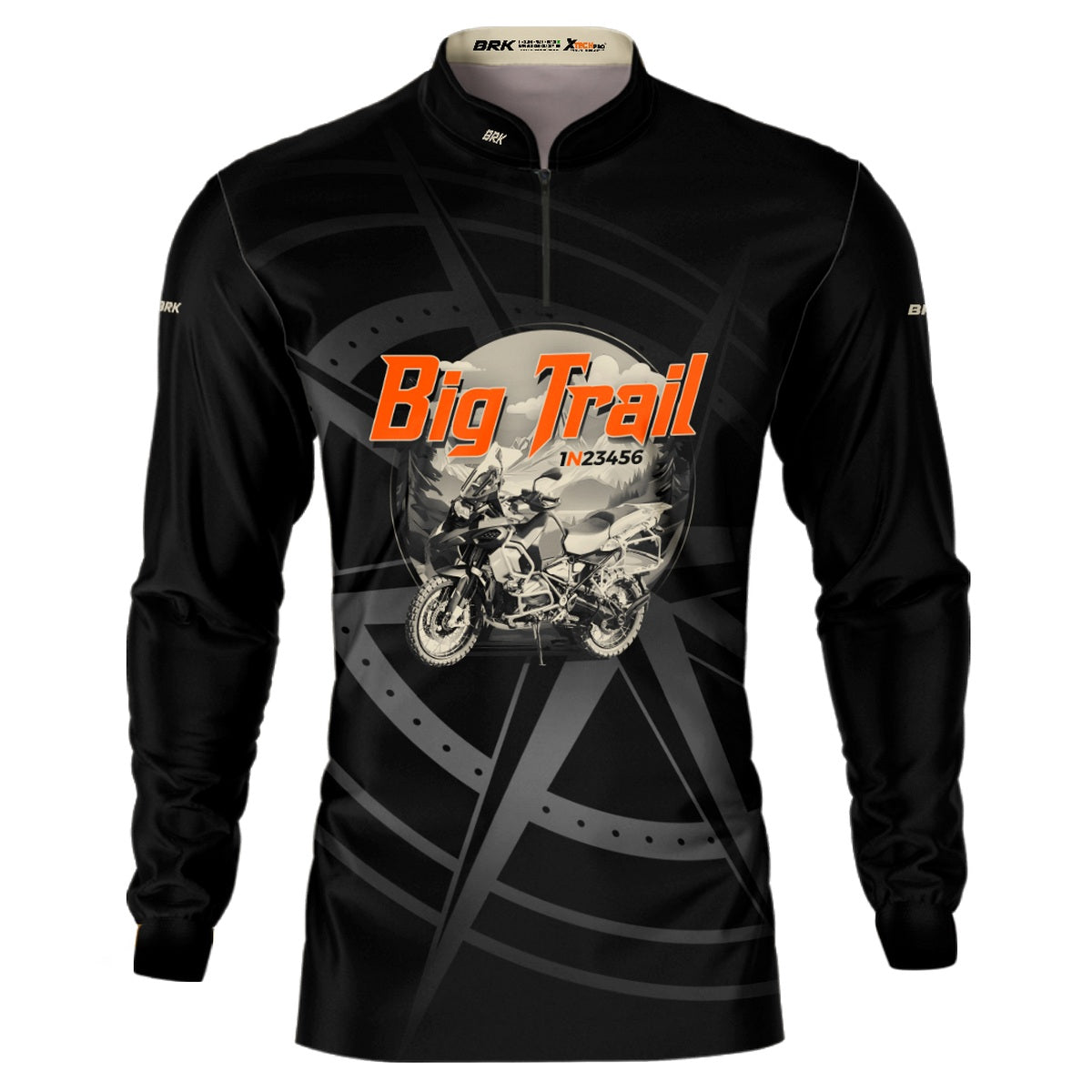 Camisa de Motociclismo Brk Big Trail Preta com Proteção UV50+