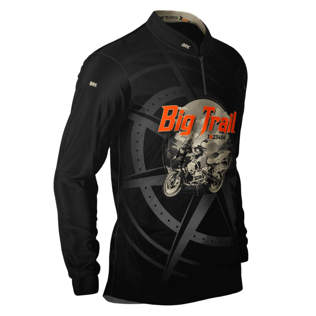 Camisa de Motociclismo Brk Big Trail Preta com Proteção UV50+