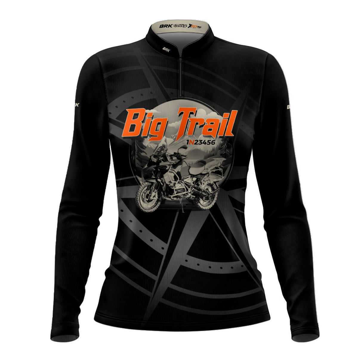 Camisa de Motociclismo Feminina Brk Big Trail Preta com Proteção UV50+