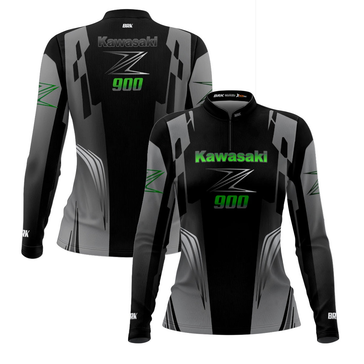 Camisa de Motociclismo Feminina Brk Kawasaki Z900 com Proteção UV50+